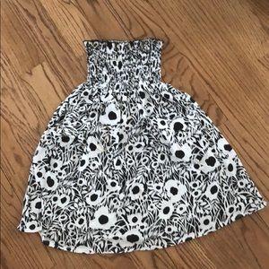 Black/white floral sleeveless dress Anthropology